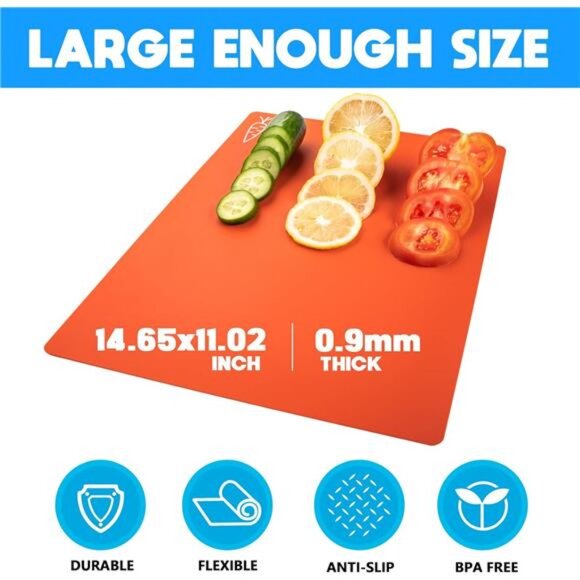 7 Pieces Flexible Cutting Boards, BPA Free Plastic Cutting Boards for Kitchen - Picture 2 of 7